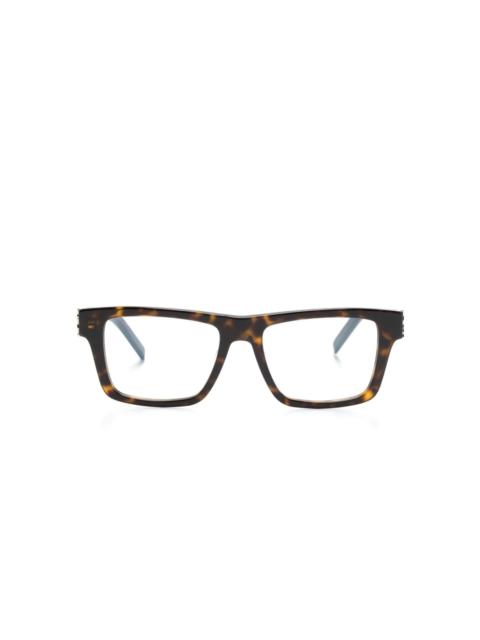 SAINT LAURENT tortoiseshell square-frame glasses