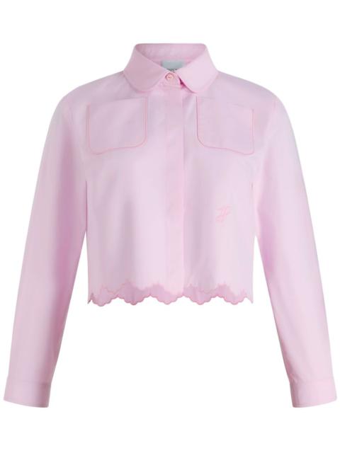 PATOU scallop-hem cropped shirt