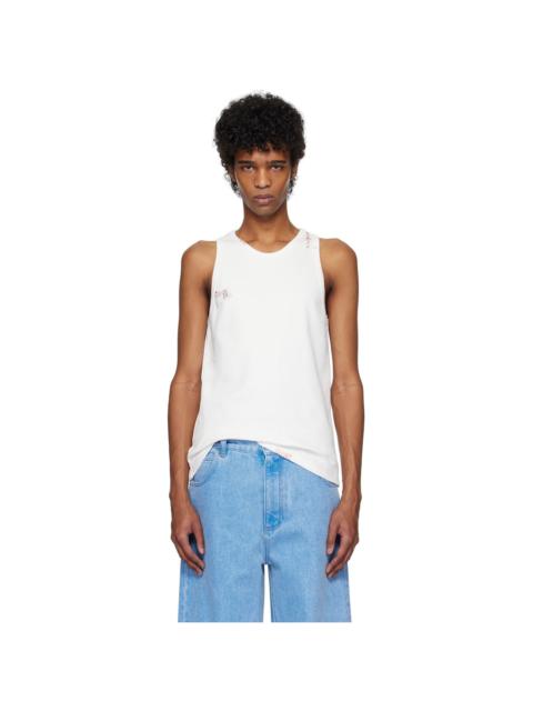 Marni White Fitted Tank Top