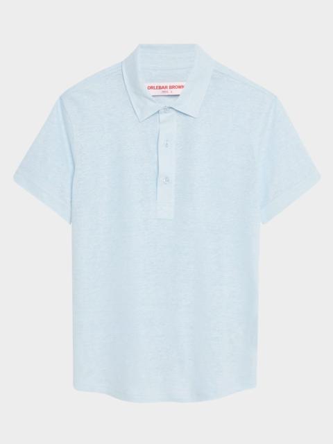 ORLEBAR BROWN Men's Sebastian Short-Sleeve Linen Polo Shirt