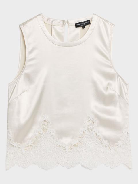 GENERATION LOVE Tegan Liquid Satin Lace Top