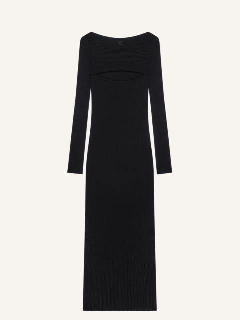 courrèges RIB KNIT SLASH LONG DRESS