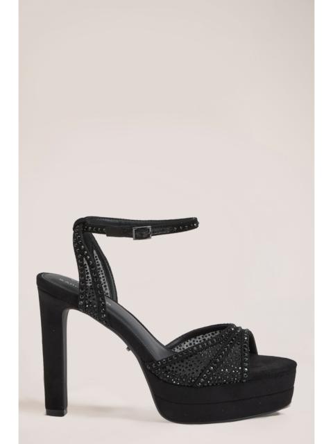 KAREN MILLEN Irina Mesh Embellishment Detail Platform Heels