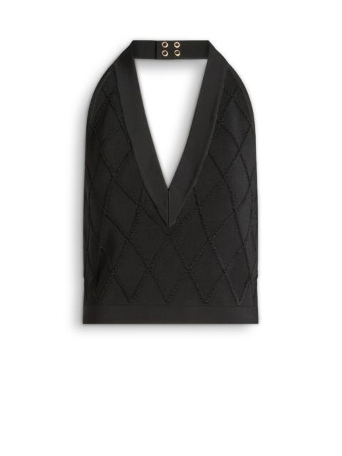Balmain Quilted knit halterneck top