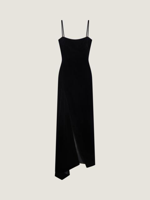 Givenchy SLICED LONG SLASHED DRESS IN VELVET