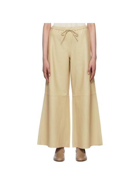 Beige Vigaia Leather Pants