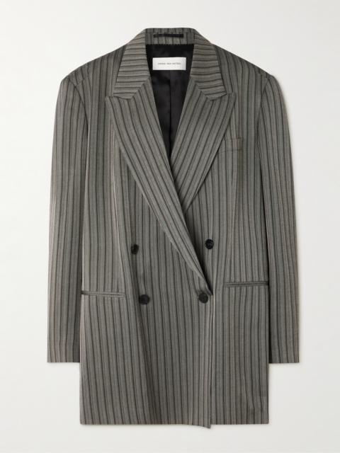 Dries Van Noten Oversized Double-breasted Striped Twill Blazer