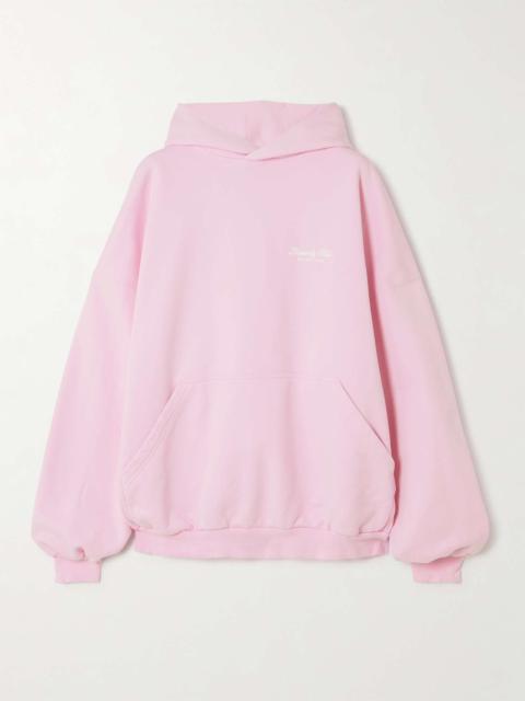 Oversized embroidered cotton-jersey hoodie