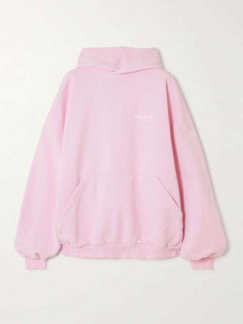 BALENCIAGA Oversized embroidered cotton-jersey hoodie
