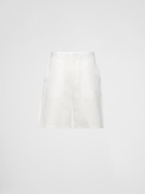 Linen-blend Bermuda shorts