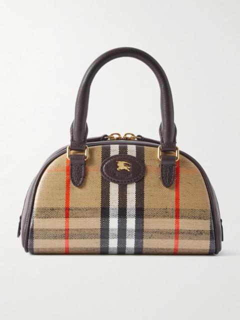 Burberry Mini Leather-trimmed Checked Coated-canvas Tote
