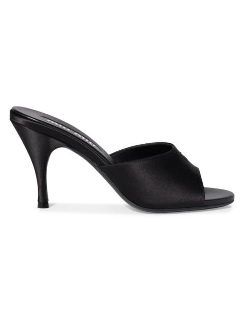 Miu Miu Women's Satin Sandals - Black