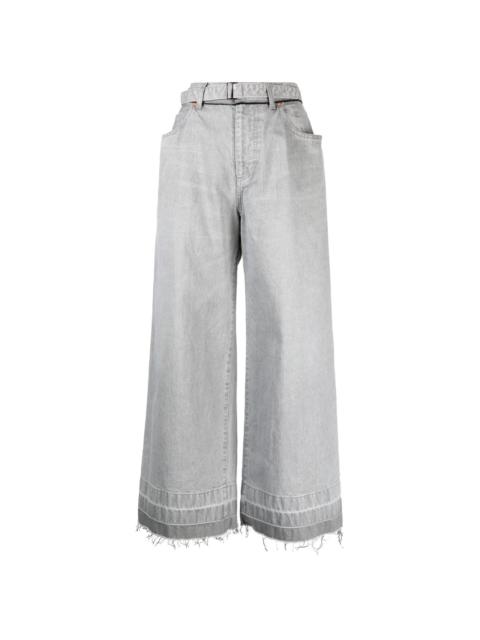 sacai cropped wide-leg jeans
