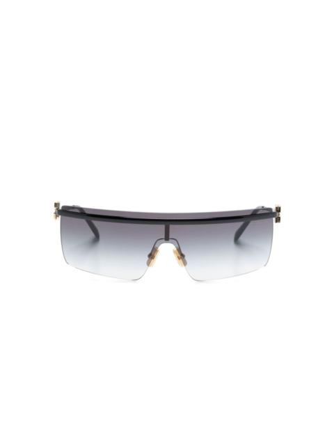 rimless shield-frame sunglasses