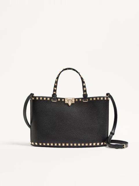 Valentino VALENTINO GARAVANI ROCKSTUD SMALL SHOPPING BAG IN GRAINY CALFSKIN