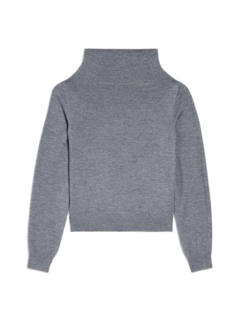 BALENCIAGA Women's Drappy Sweater in Heather Grey