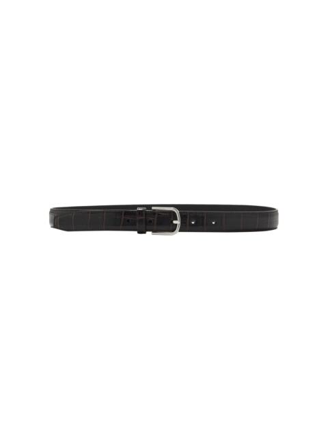 Totême Slim Croc-Embossed Leather Belt brown
