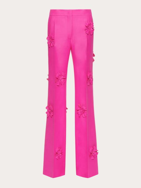 CREPE COUTURE TROUSERS WITH FLORAL EMBROIDERY