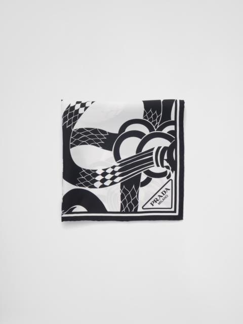 Prada Printed silk twill scarf