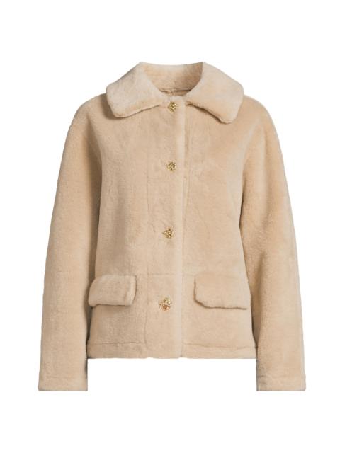 MILLY Women's Short Faux-Shearling Jacket - Beige