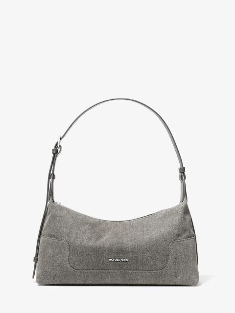 MICHAEL KORS Teddi Medium Washed Denim Shoulder Bag