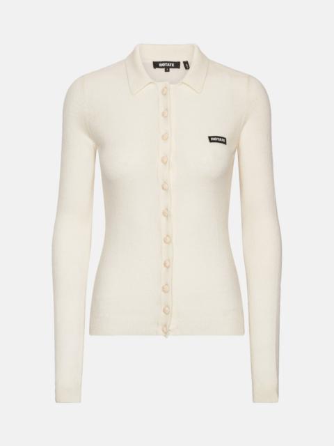 ROTATE Wool and cashmere blend polo