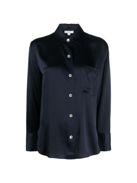 long-sleeve silk shirt