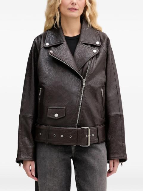 STAND STUDIO belt biker jacket