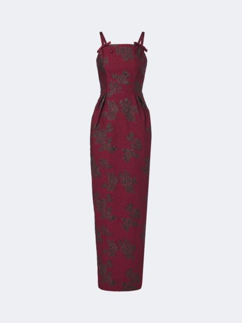 REBECCA VALLANCE Waverly floral cloqué bustier gown