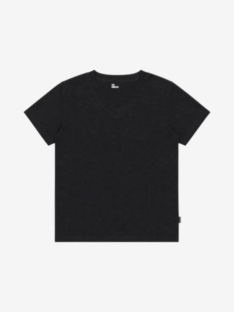 The Kooples BLACK COTTON V-NECK T-SHIRT