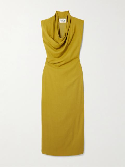 TOVE Babette Draped Crepe Maxi Dress