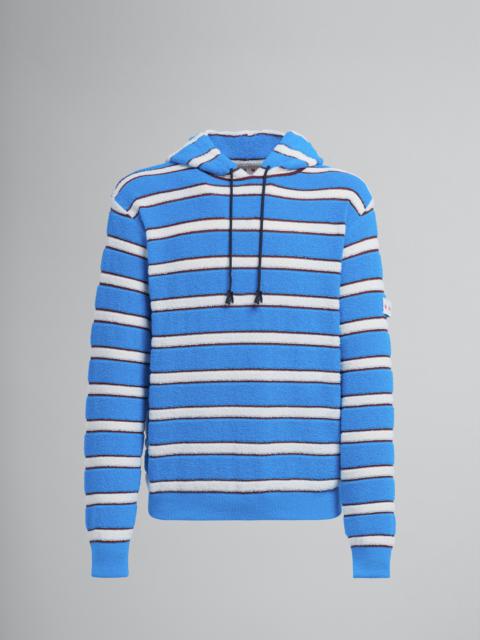 Marni STRIPED TERRY-KNIT HOODED SWEATER