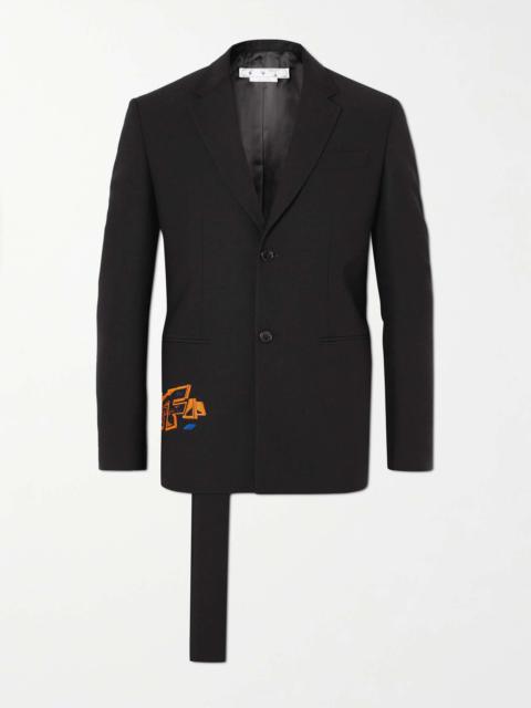 Graf Coupe' Strap Rel Embroidered Wool-Blend Suit Jacket