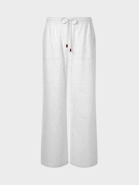 Vilebrequin WOMEN FLORAL BRODERIE ANGLAISE FLUID COTTON PANTS