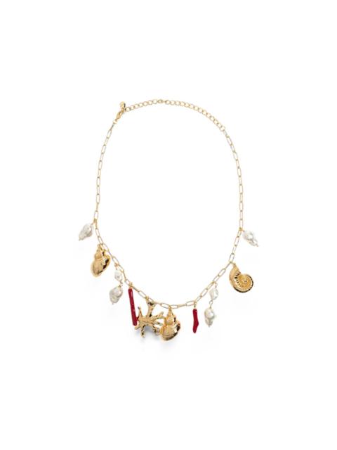 self-portrait shell-pendant charm necklace