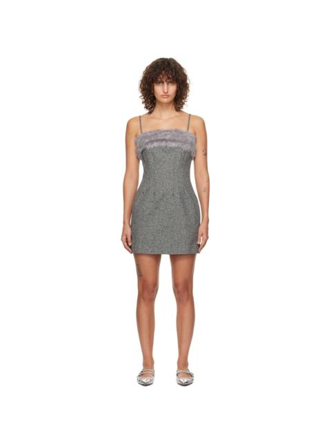 MSGM Gray Fleece Trim Minidress