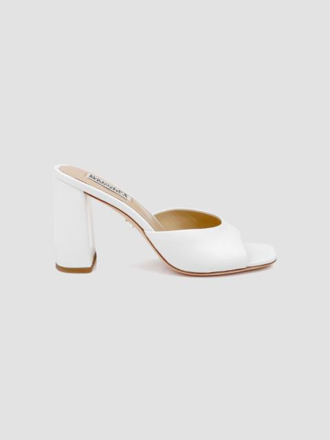BADGLEY MISCHKA Women's Cadence 85MM Leather Block-Heel Mules - White