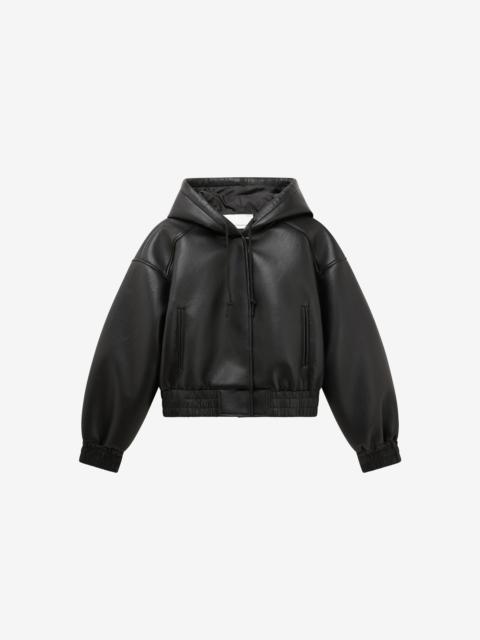 The Frankie Shop Jackson Faux Leather Bonded Bomber - Black