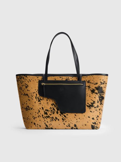 ATP ATELIER Eraclea Cannella/Black Printed Mini Cow/Leather Large tote bag