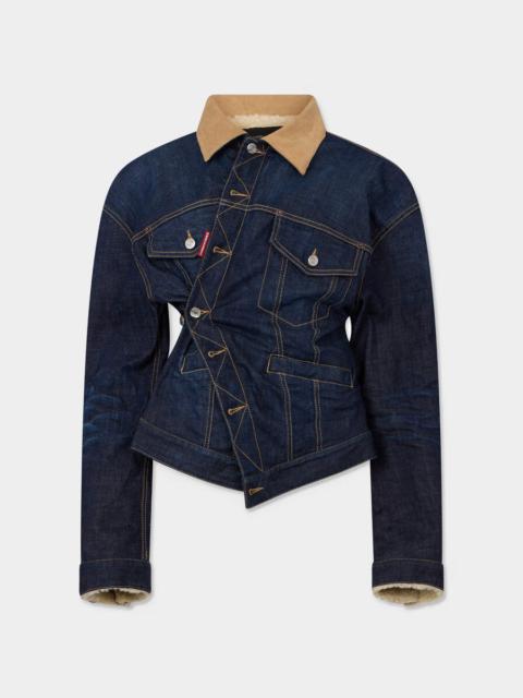 DSQUARED2 DARK URBAN WRAP OVERSIZED JEAN JACKET