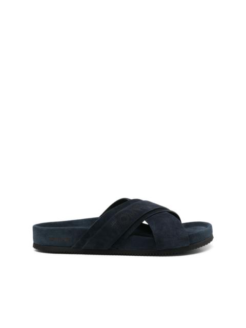 TOM FORD suede logo-stamp slides | REVERSIBLE