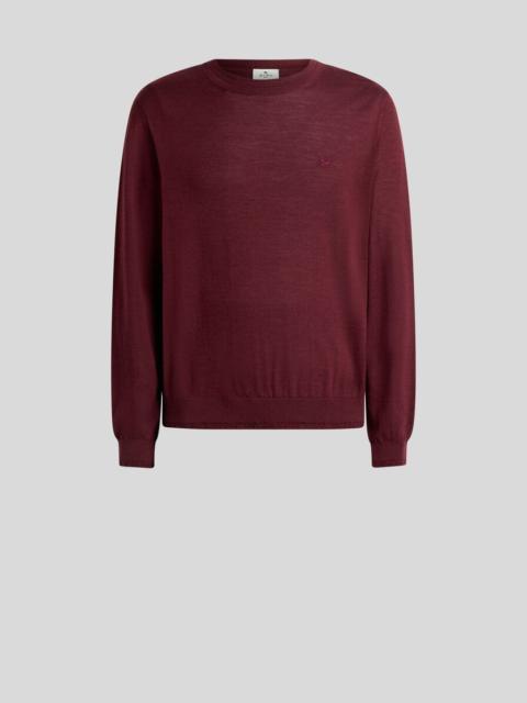 Etro WOOL AND SILK SWEATER WITH PEGASO EMBROIDERY