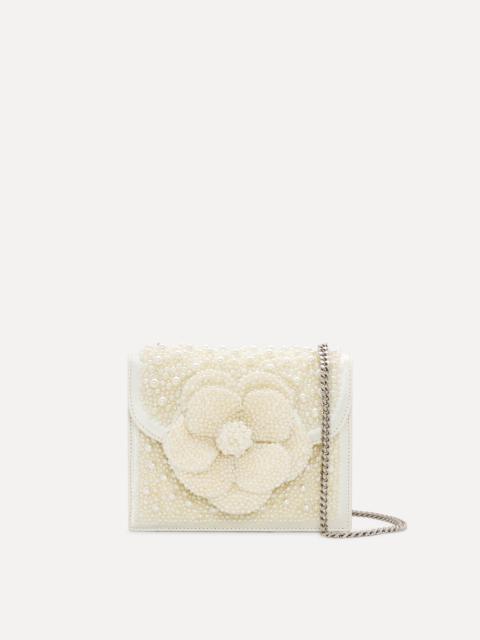 Oscar de la Renta PEARL EMBROIDERED MINI TRO BAG