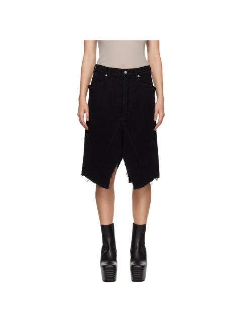 Rick Owens DRKSHDW Black Slivered Midi Skirt