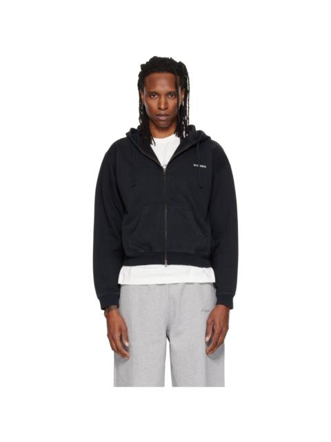 VETEMENTS Black Classic Logo Fitted Zip Up Hoodie