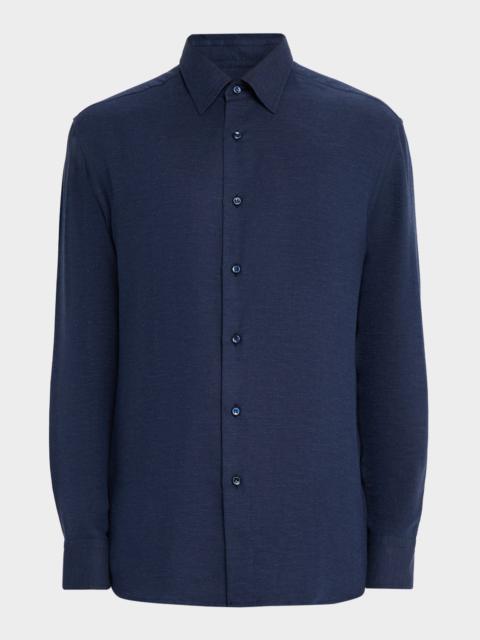 Brioni 남자의 면과 cashmere 스포츠 셔츠