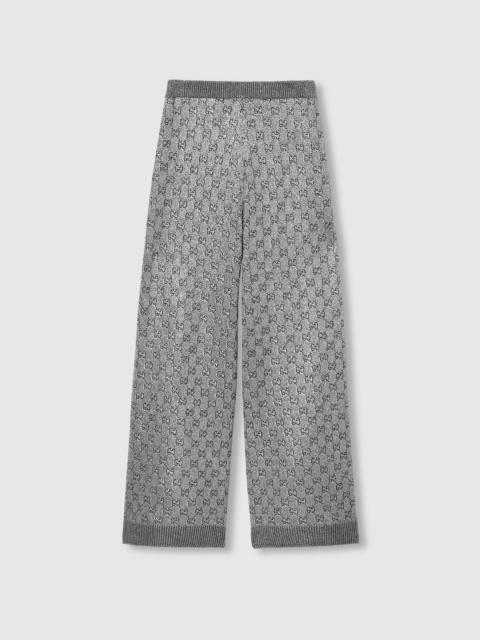 GUCCI Embroidered wool and cashmere pant