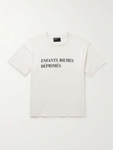 Enfants Riches Déprimés Distressed Logo-Printed Cotton-Jersey T-Shirt