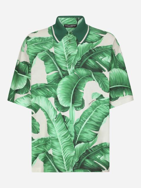 Dolce & Gabbana Oversize polo-shirt with banana tree print