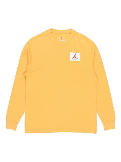 Jordan Air Jordan Logo Print Crew-neck Sports 'Flight Yellow' DD0966-217